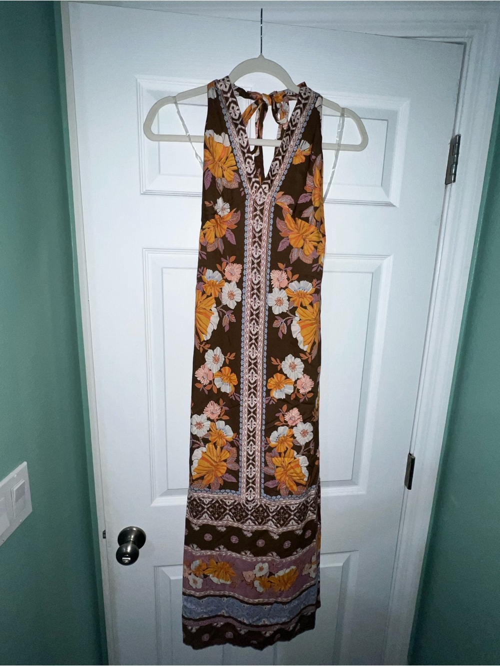 Angie Brown Floral Maxi Dress